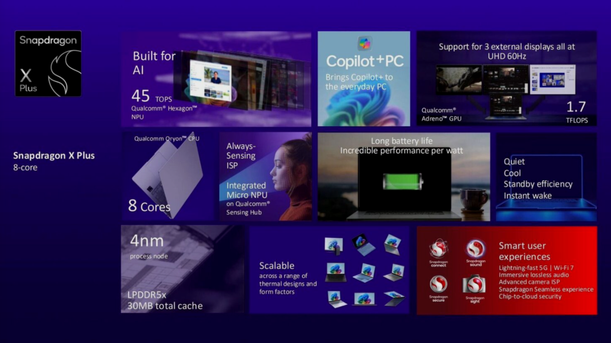 Les différentes catactéristiques du Snapdragon X Plus de 8 cœurs © Evleaks