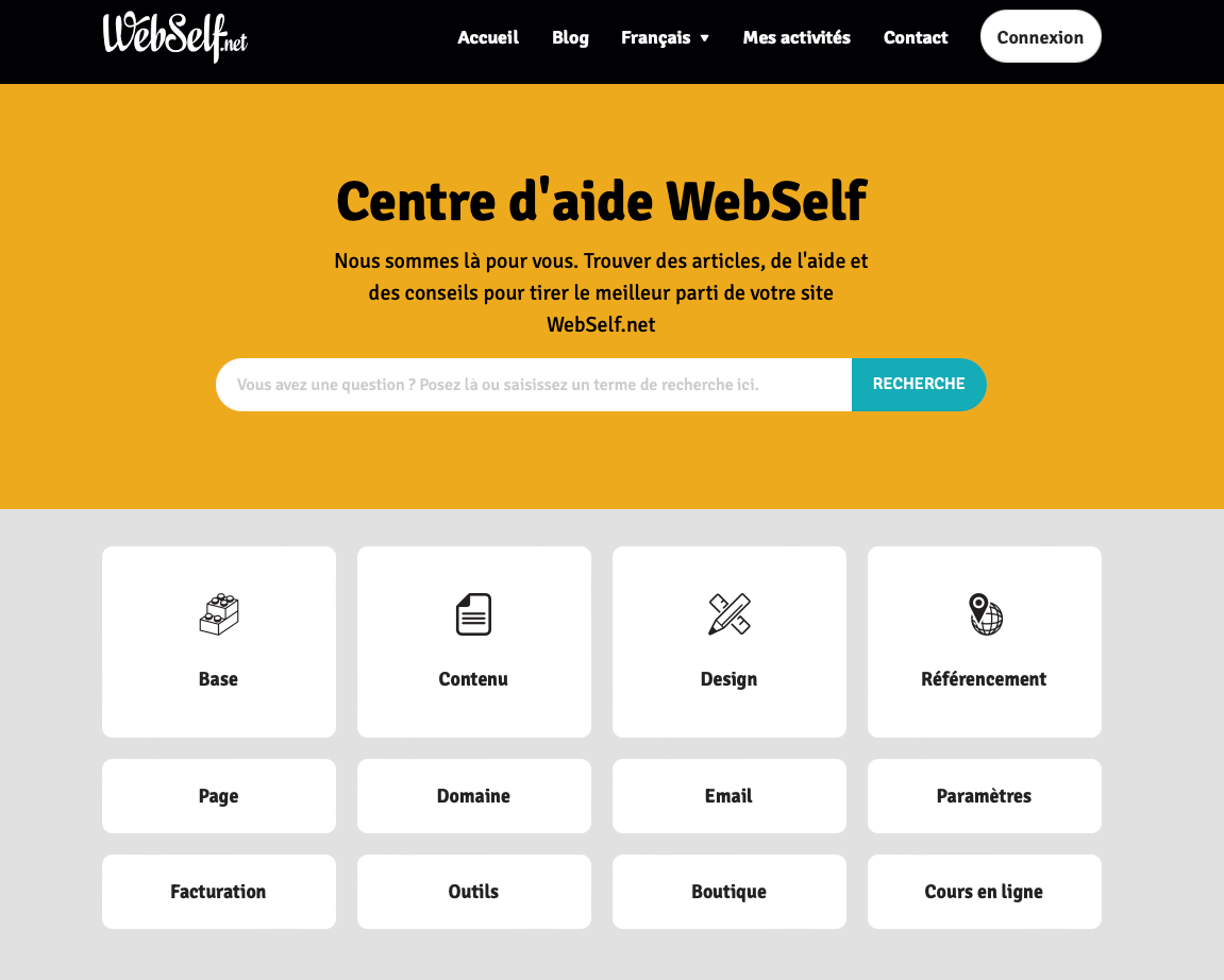 WebSelf tutoriels screen