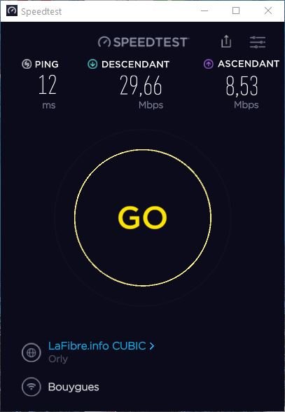 Débits et ping en Wi-Fi 5GHz avec Bouygues Telecom