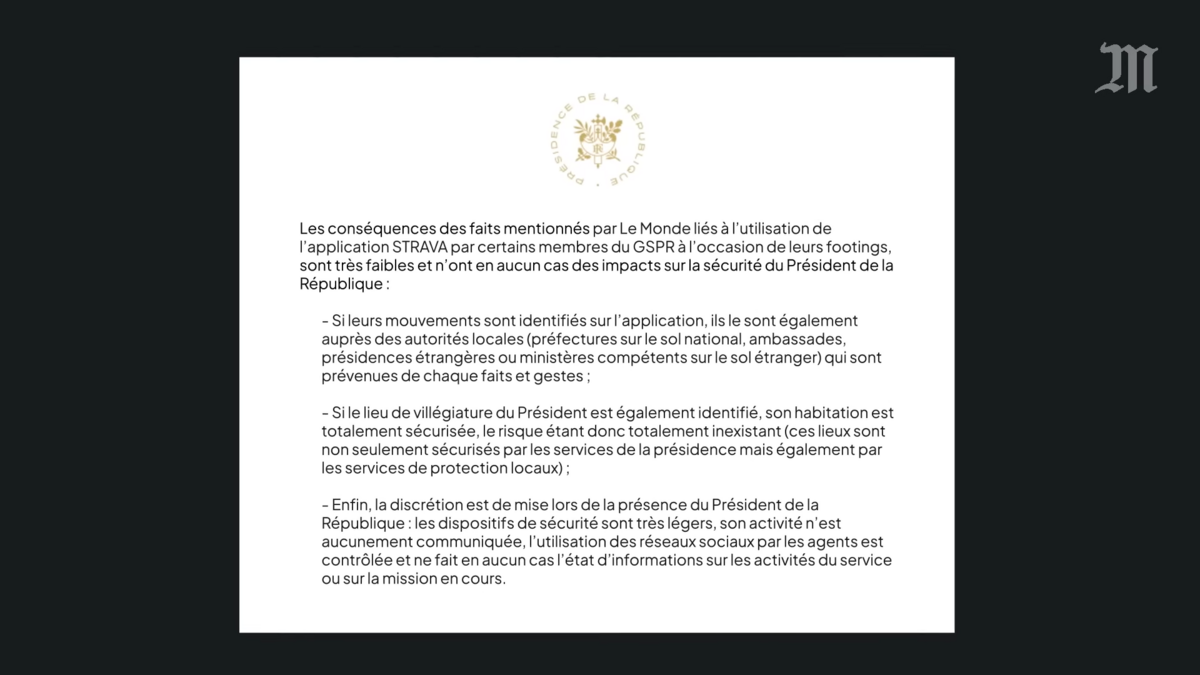 Réponse de l'Élysée au journal Le Monde © Le Monde