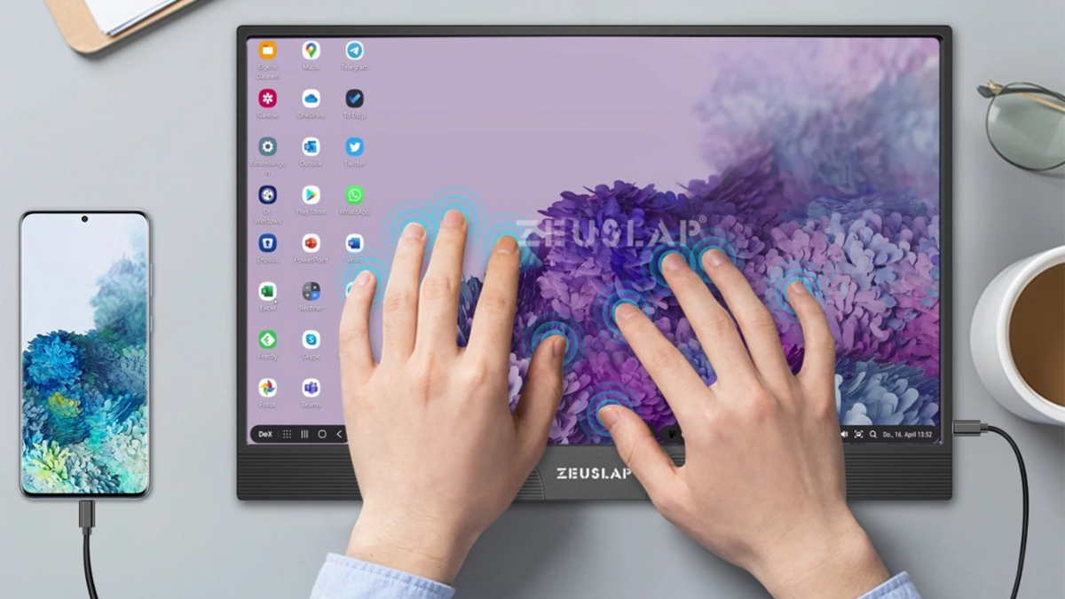 L'écran portable tactile Zeuslap de 15,6"