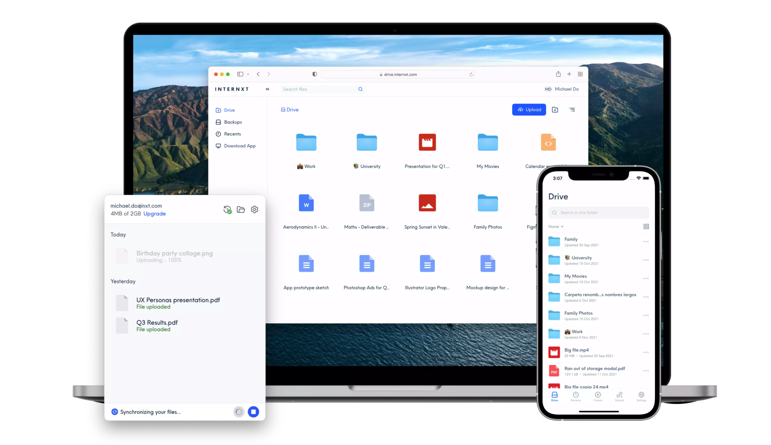Internxt, le petit nouveau des services de stockage cloud. ©Internxt