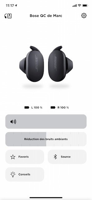 Bose QC Earbuds - interface 1