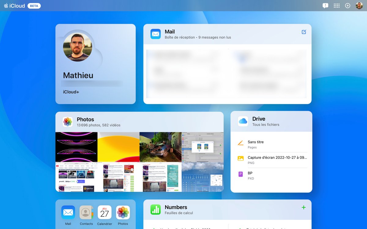 Nouvelle interface iCloud Web en bêta © Mathieu Grumiaux pour Clubic