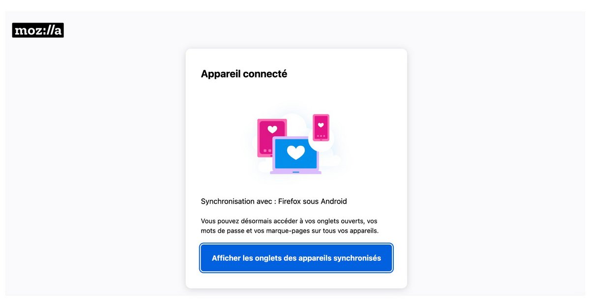 Synchronisez vos onglets entre différents appareils © Mozilla