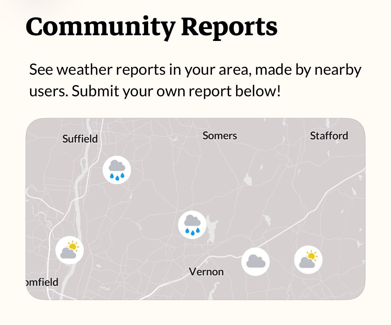 Community reports © Acme Weather