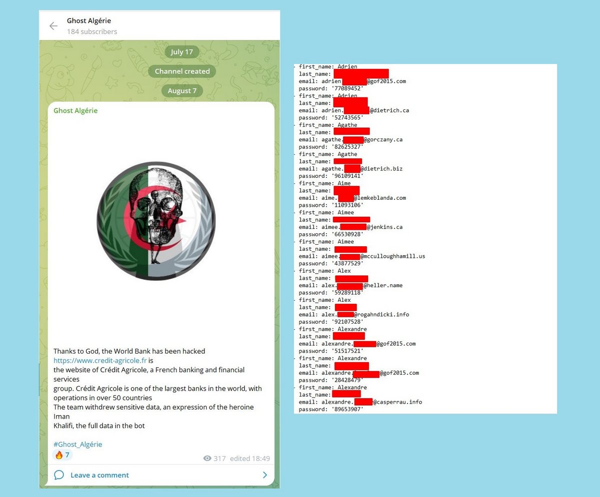 Le message et le fichier publiés par le groupe Ghost Algérie © Clément Domingo / SaxX