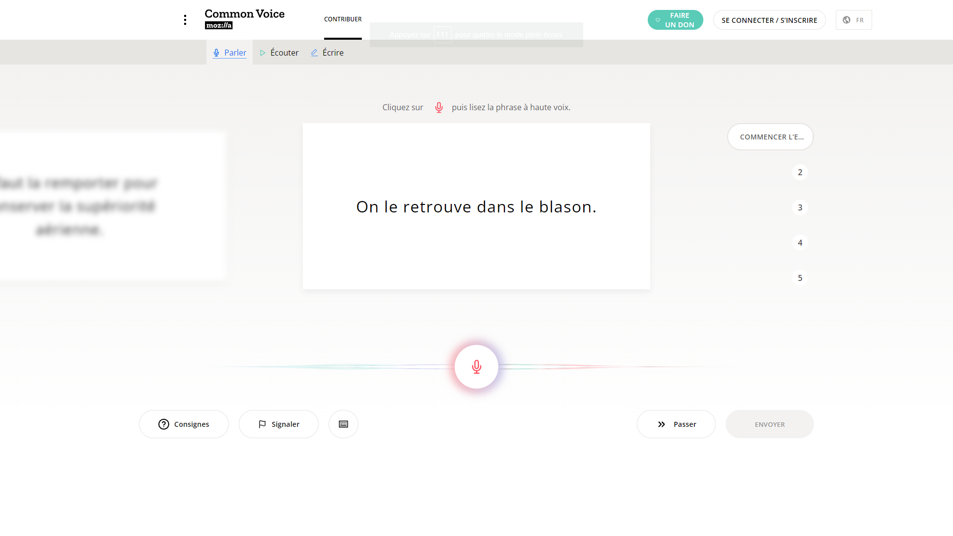 Voici un exemple des phrases qu'on nous propose d'enregistrer afin d'enrichir la base de données © Clubic