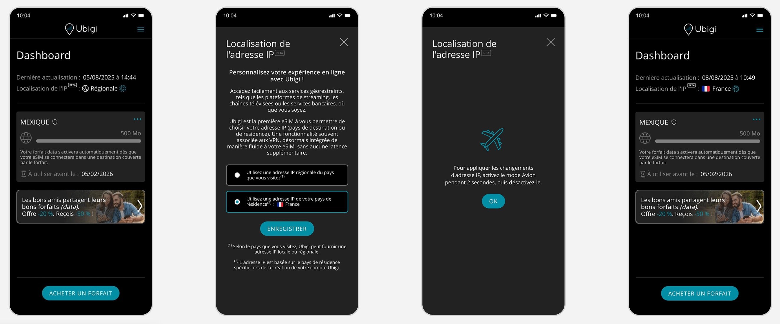 Modifiez la localisation de votre adresse IP selon vos besoins. ©Ubigi