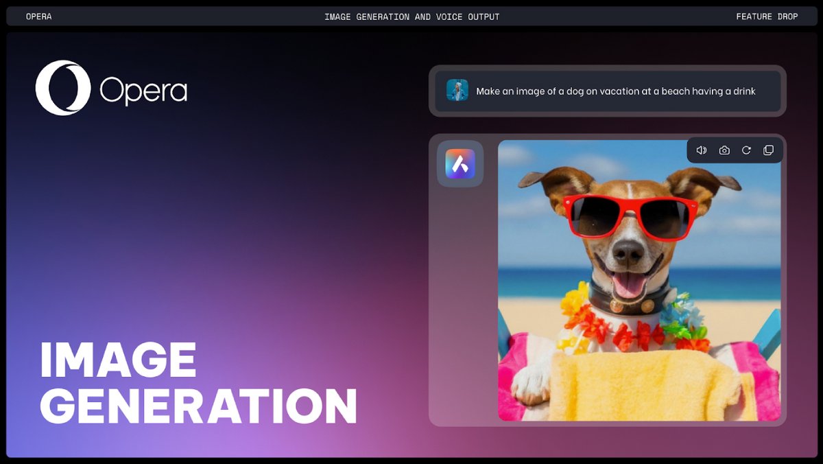 Le nouvel outil de génération d'images dans Opera One. © Opera