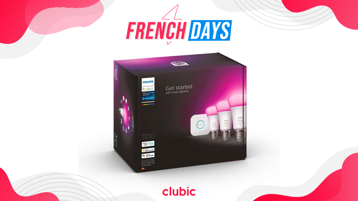 Le pack de démarrage avec 3 ampoules Philips Hue et un pont de connexion