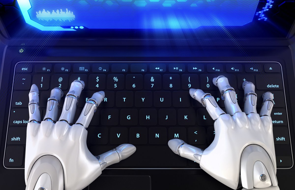 Fotolia robot chatbot clavier