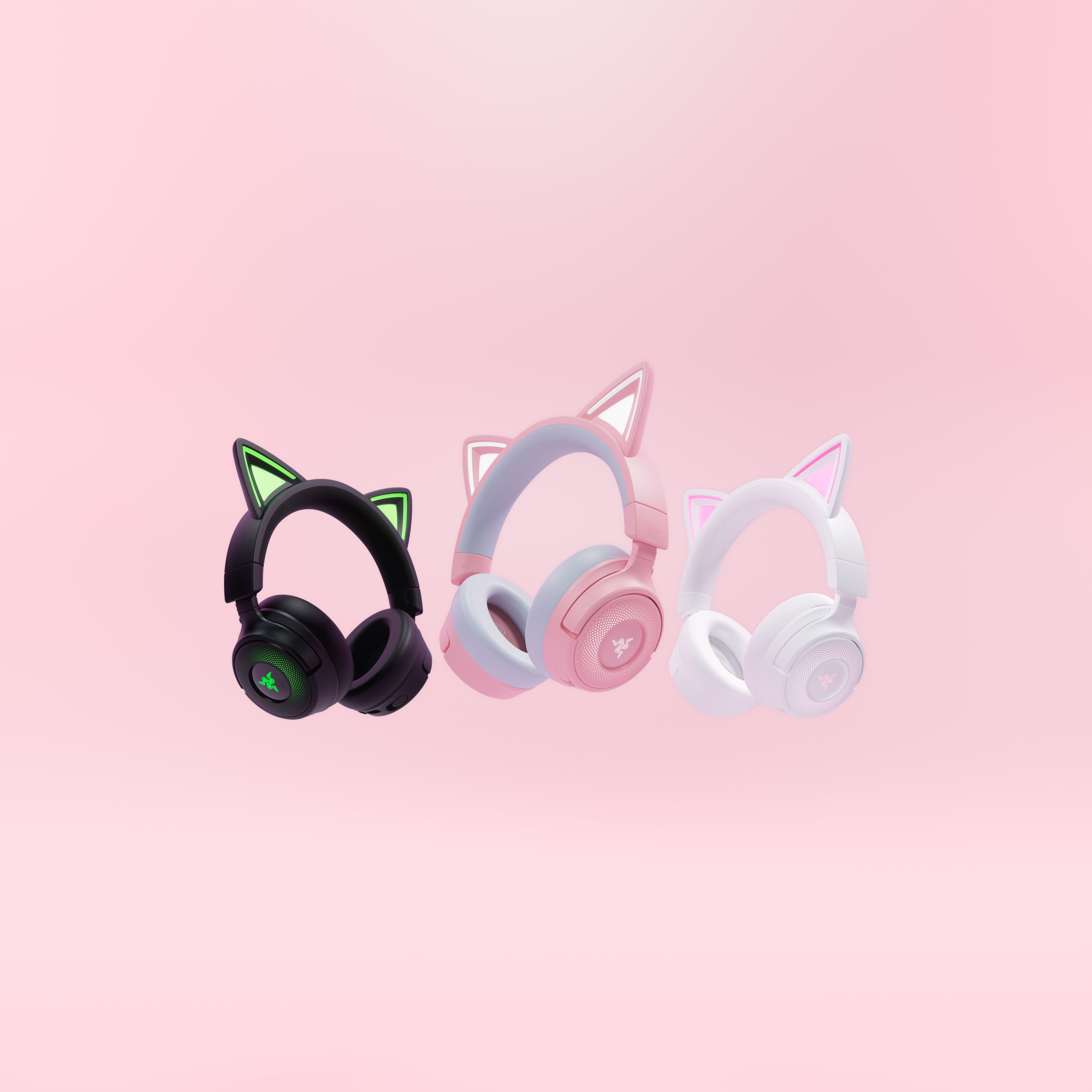 Deux casques disponibles en trois coloris : quartz, noir et blanc. © Razer