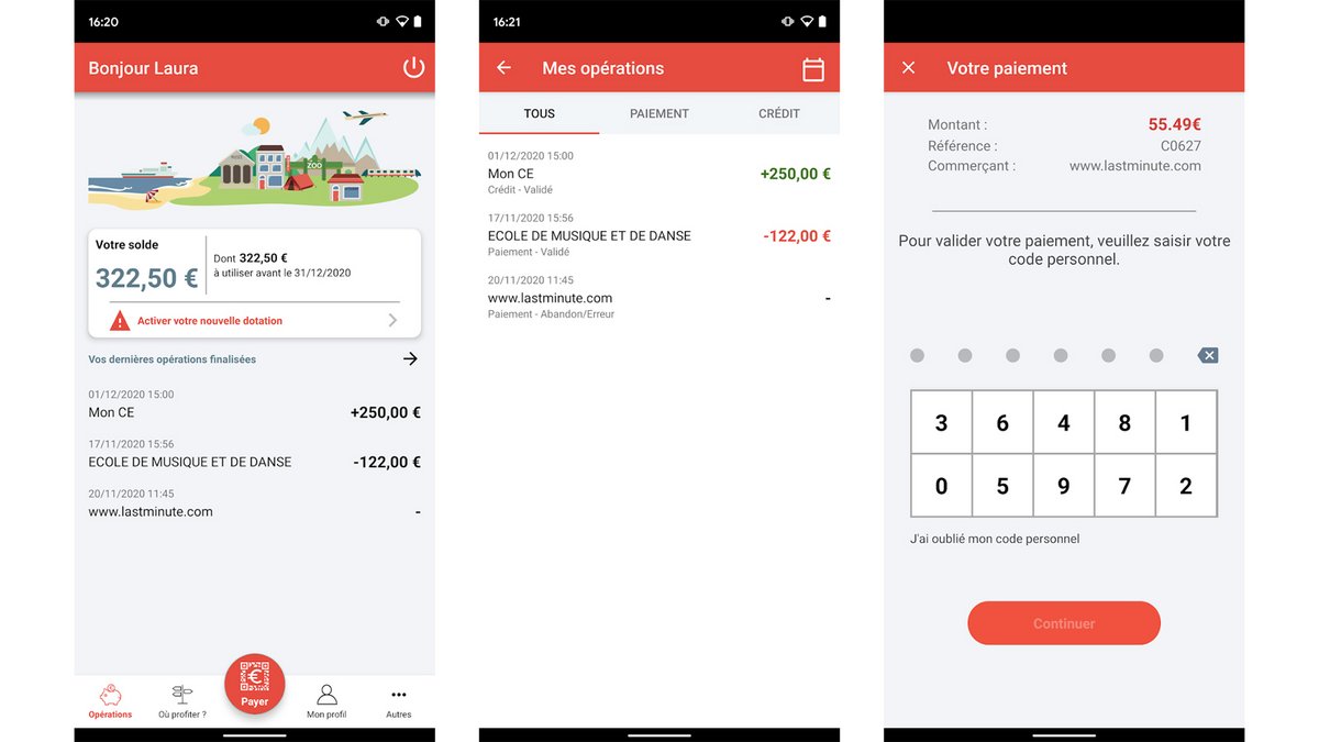 Dans la gestion des e-Chèques-Vacances, l'app officielle de l'ANCV fait le job. Elle regroupe les infos essentielles : solde, paiements, historique - © L'ANCV