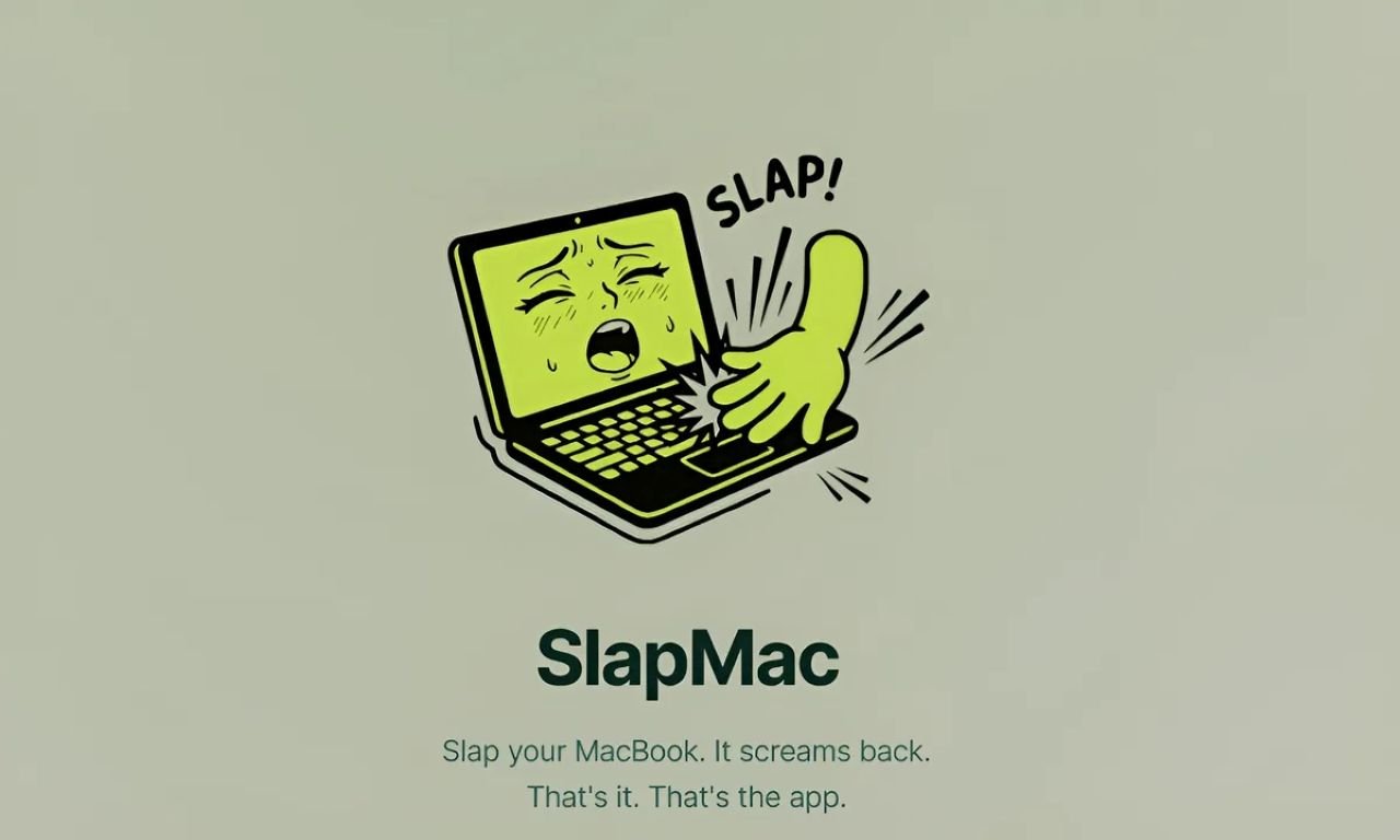 SlapMac exploite l'accéléromètre intégré des MacBook Apple Silicon pour enregistrer les impacts sur le châssis. Plus la tape est forte, plus le volume monte. Sept packs sonores sont disponibles, soit plus de 130 clips - ©SlapMac