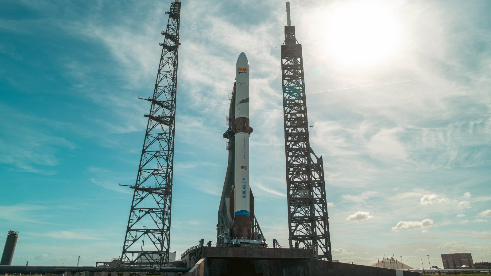 New Glenn sur son pas de tir. ©Blue Origin