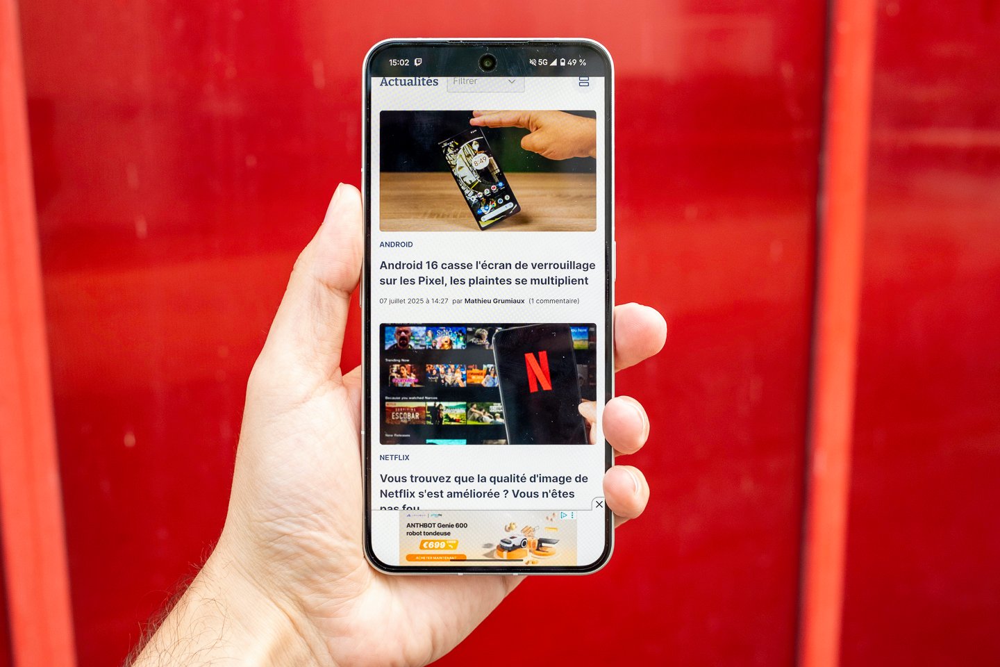 Photo du Nothing Phone (3a) prise lors de notre test © Clubic