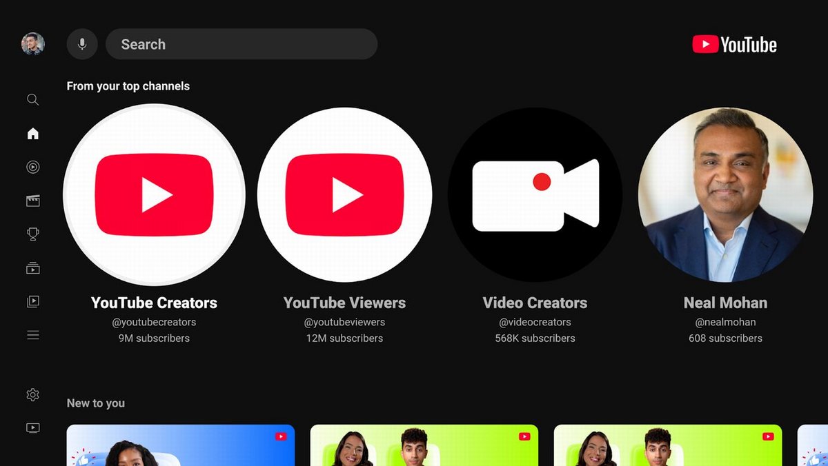 Google déploie une nouvelle interface pour YouTube sur Smart TV © Google