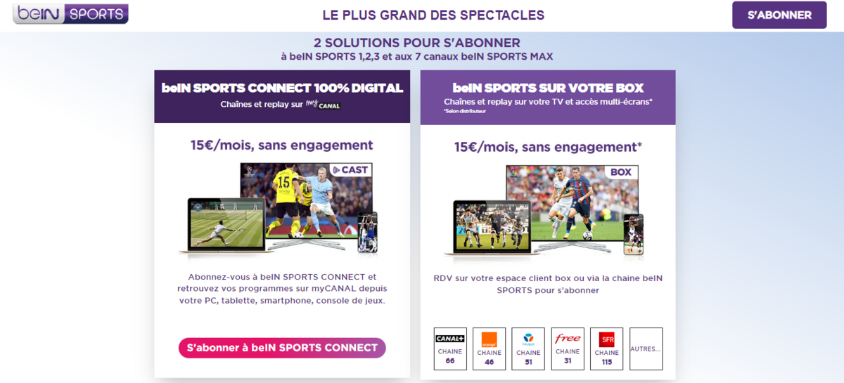 Abonnements beIN SPORTS 2023