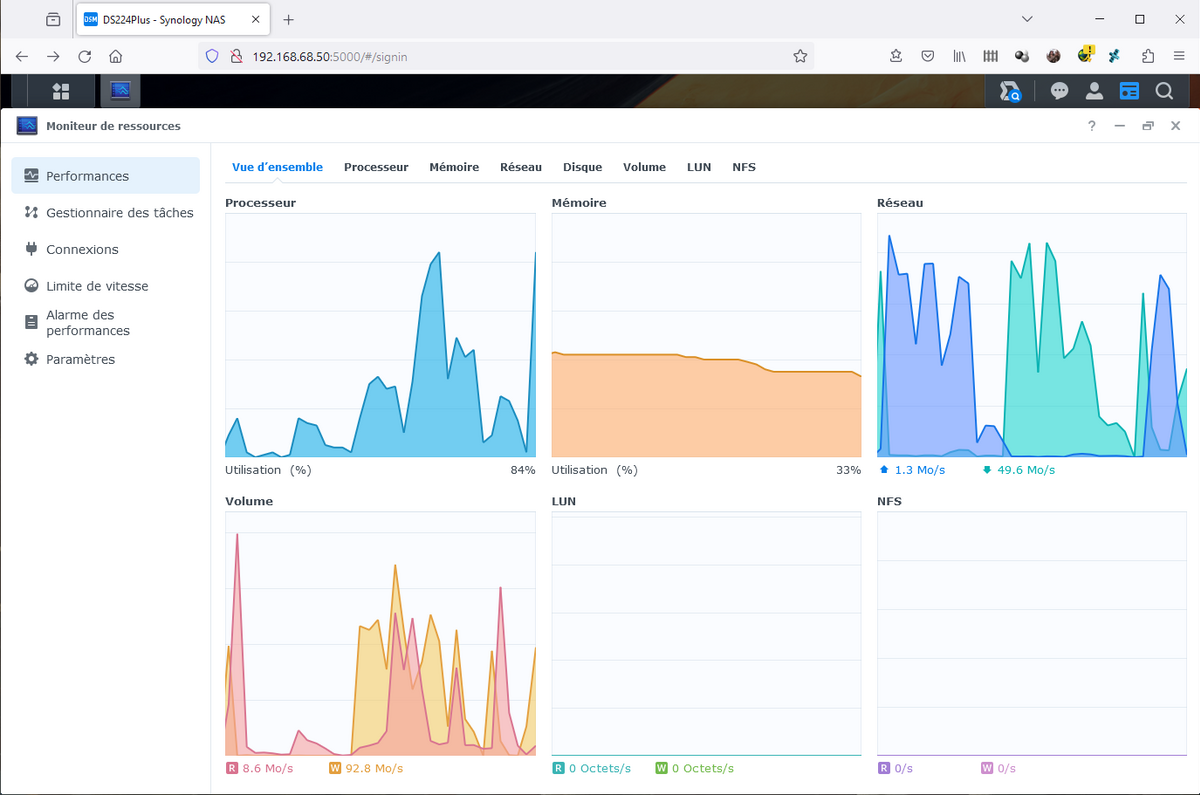 Un simple CrystalDiskMark occupe déjà plus de 33 % de la RAM © Nerces pour Clubic