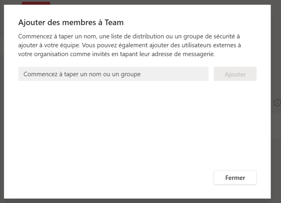 Microsoft Teams  équipe créée