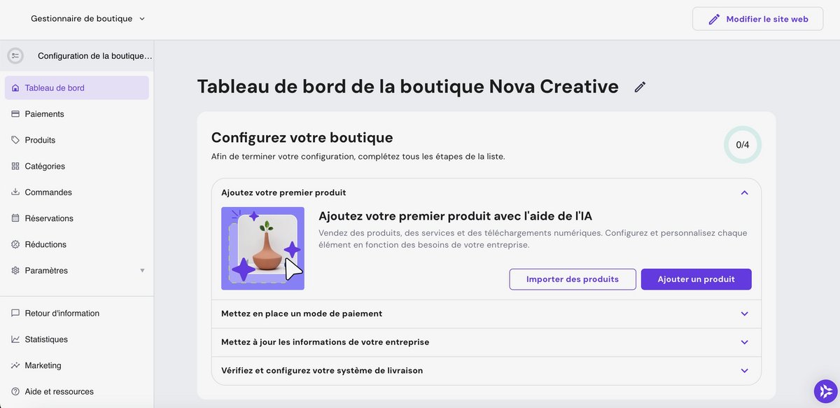 Configurez votre boutique en quelques minutes © Hostinger