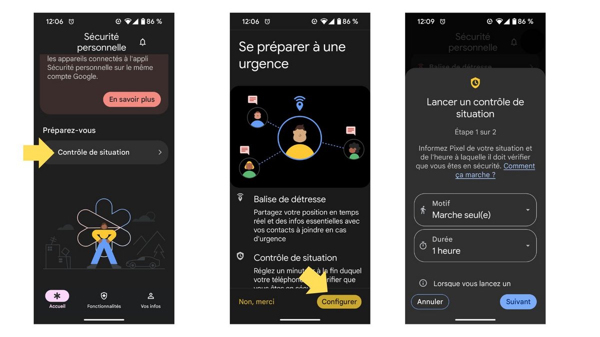Demander à Android de vérifier si tout va bien. ©Mia Ogouchi pour Clubic