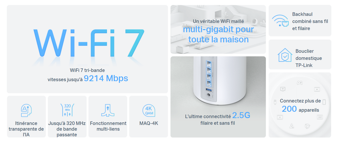 TP-Link fait le point sur les apports du Wi-Fi 7 sur le Deco BE65 © TP-Link