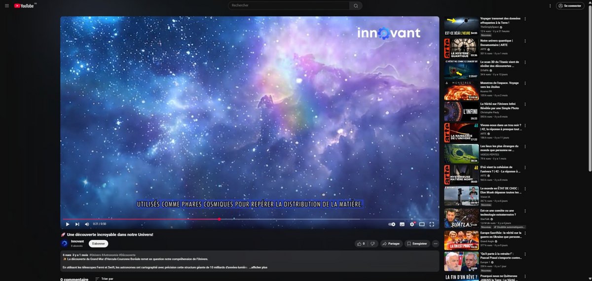 On retrouve aussi Innovant sur les réseaux sociaux, ici YouTube, avec des vidéos entièrement générées par l'intelligence artificielle © Alexandre Boero / Clubic