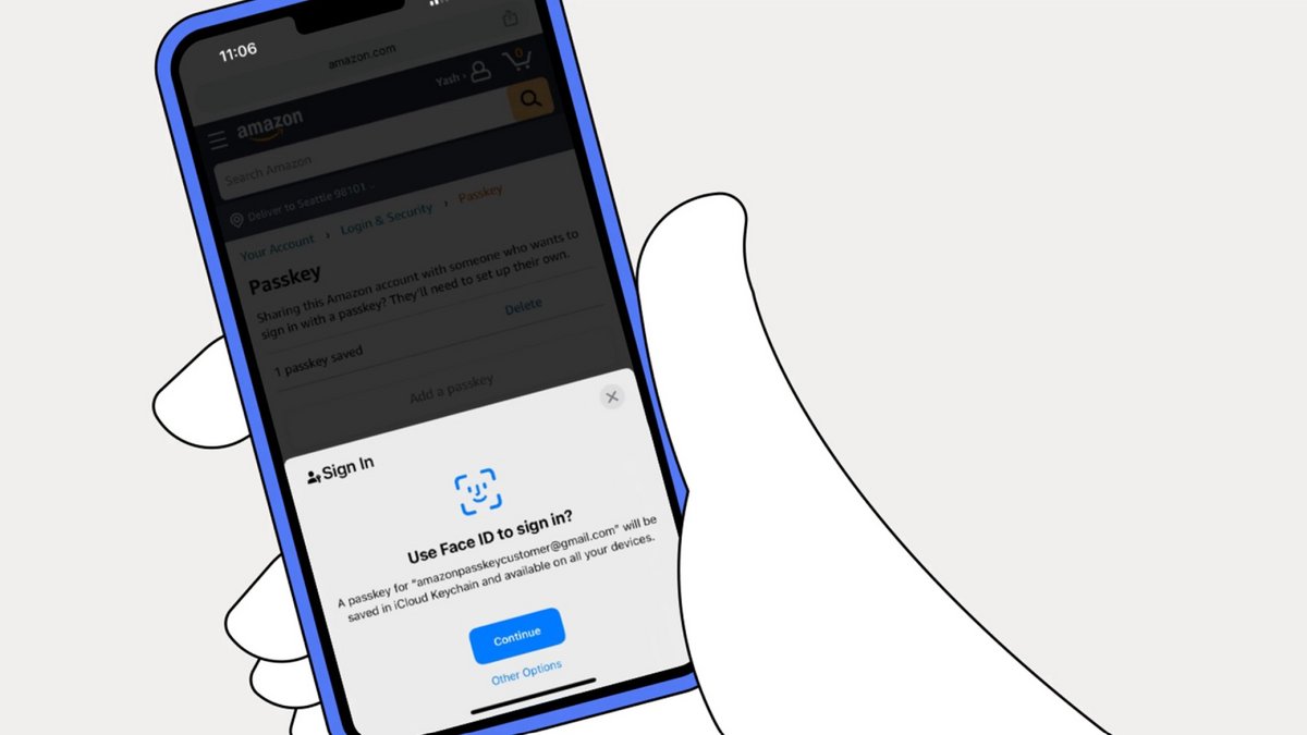 Une passkey pour se connecter à son compte Amazon © Amazon