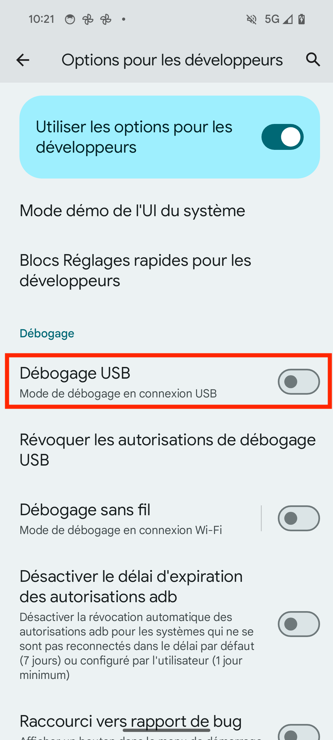 tuto débogage smartphone android 4