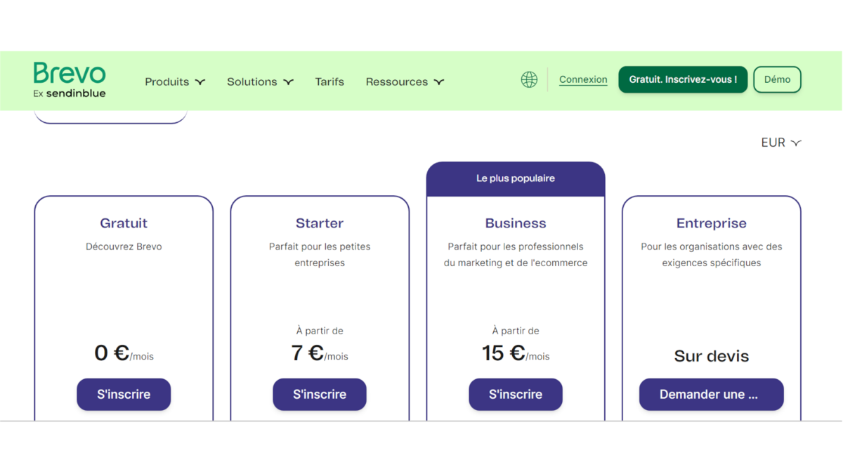 Brevo : forfaits et tarifs