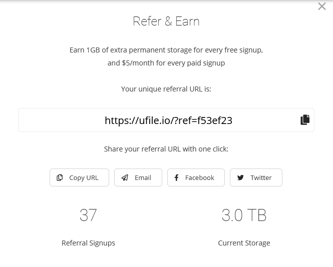 Ufile.io - Lien de parrainage