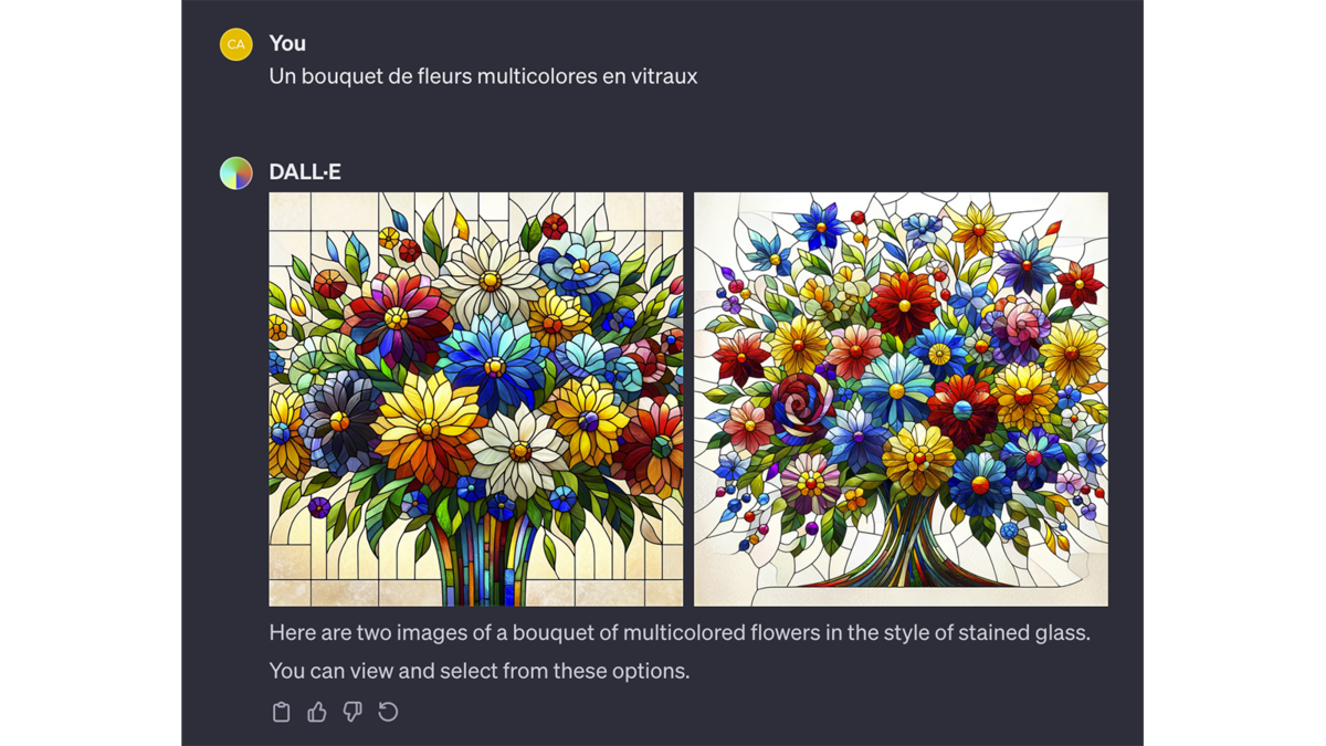 Vitraux générés avec DALL·E 3 © Pascale Duc pour Clubic