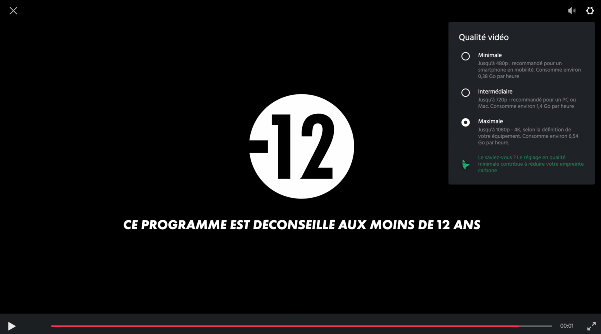 Ajustez la qualité des vidéos © Canal+