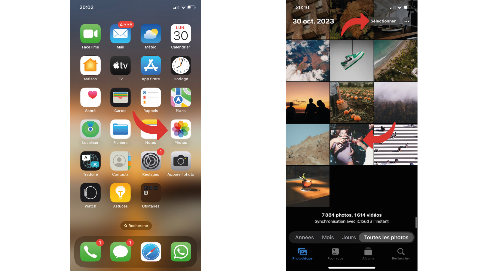 sélectionner fichiers application photo