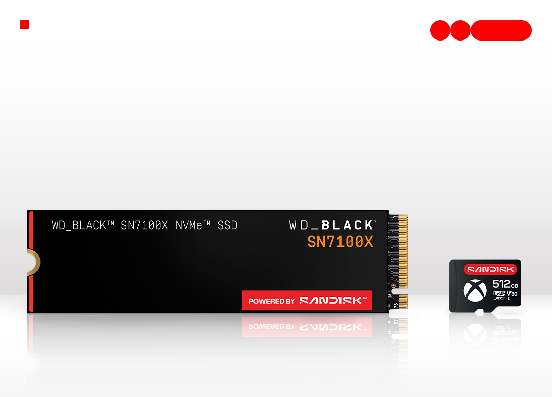 Un SSD et une carte microSD sous licence officielle Xbox chez Sandisk. ©Sandisk