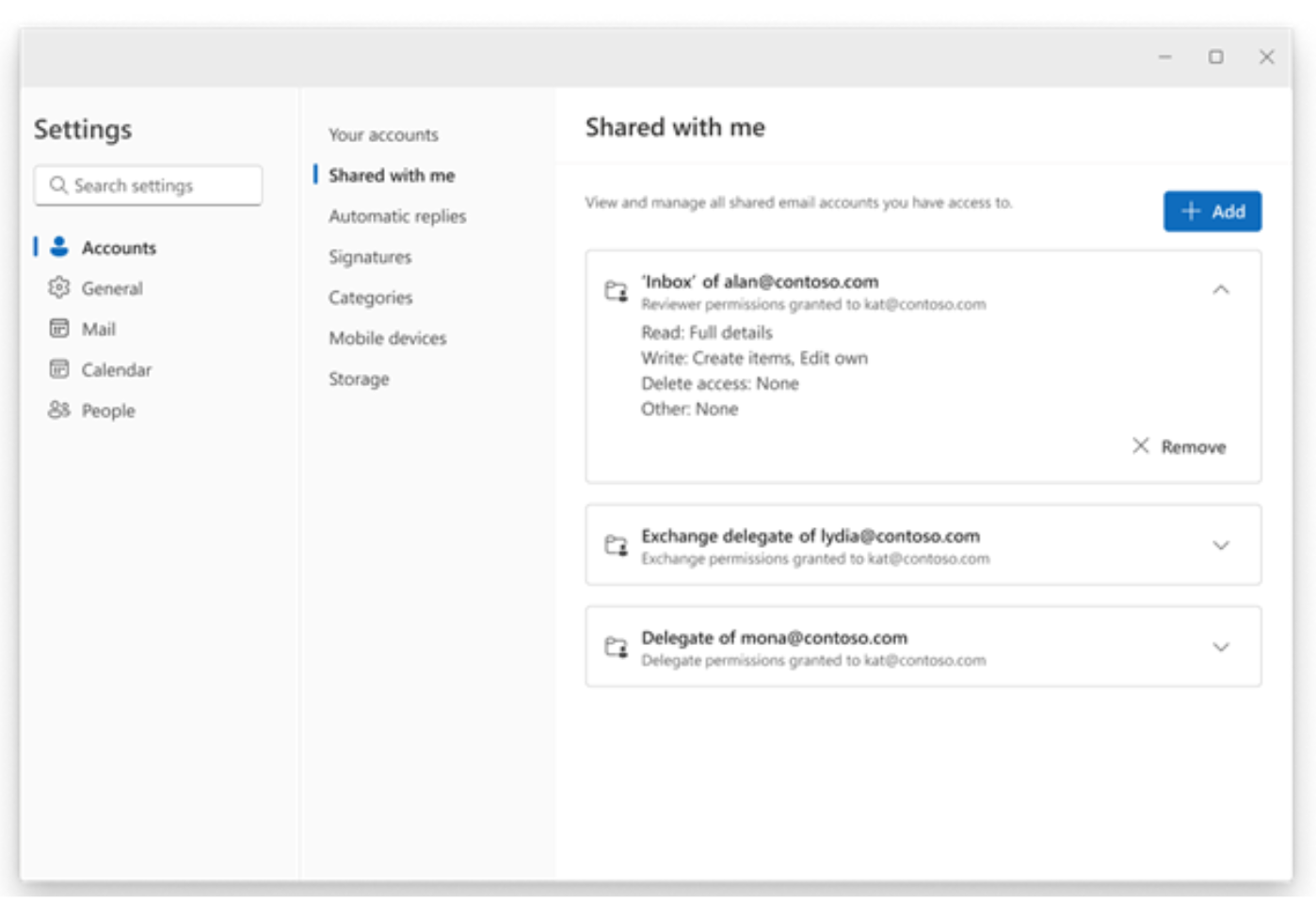 Les boites partagées ont été implémentées ©Microsoft