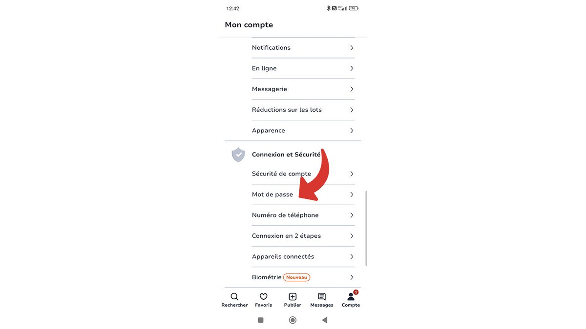 Changement de mot de passe leboncoin Android  © Pascale Duc pour Clubic