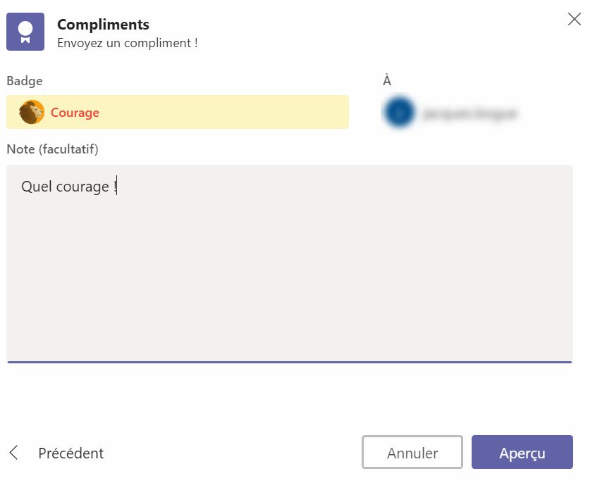 Microsoft Teams Compliments