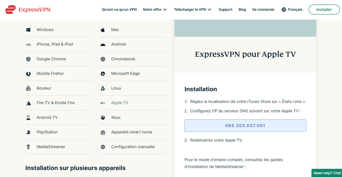 ExpressVPN - L'adresse IP MediaStreamer