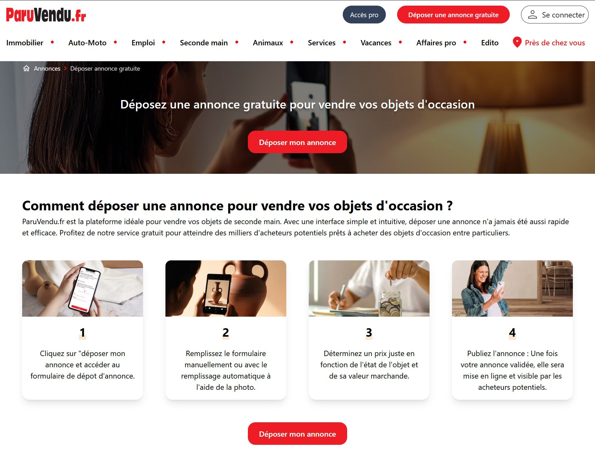 Gagnez du temps grâce à l'IA en déposant une annonce sur ParuVendu.fr. ©Clubic 