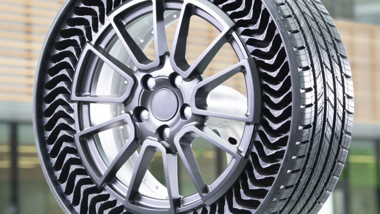 Le pneu sans air increvable Uptis de Michelin n'a pas encore de date de commercialisation. © Michelin