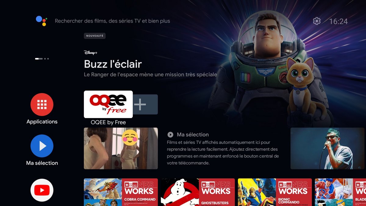 Une box, deux accueils : Android TV et OQEE © Stéphane Ruscher