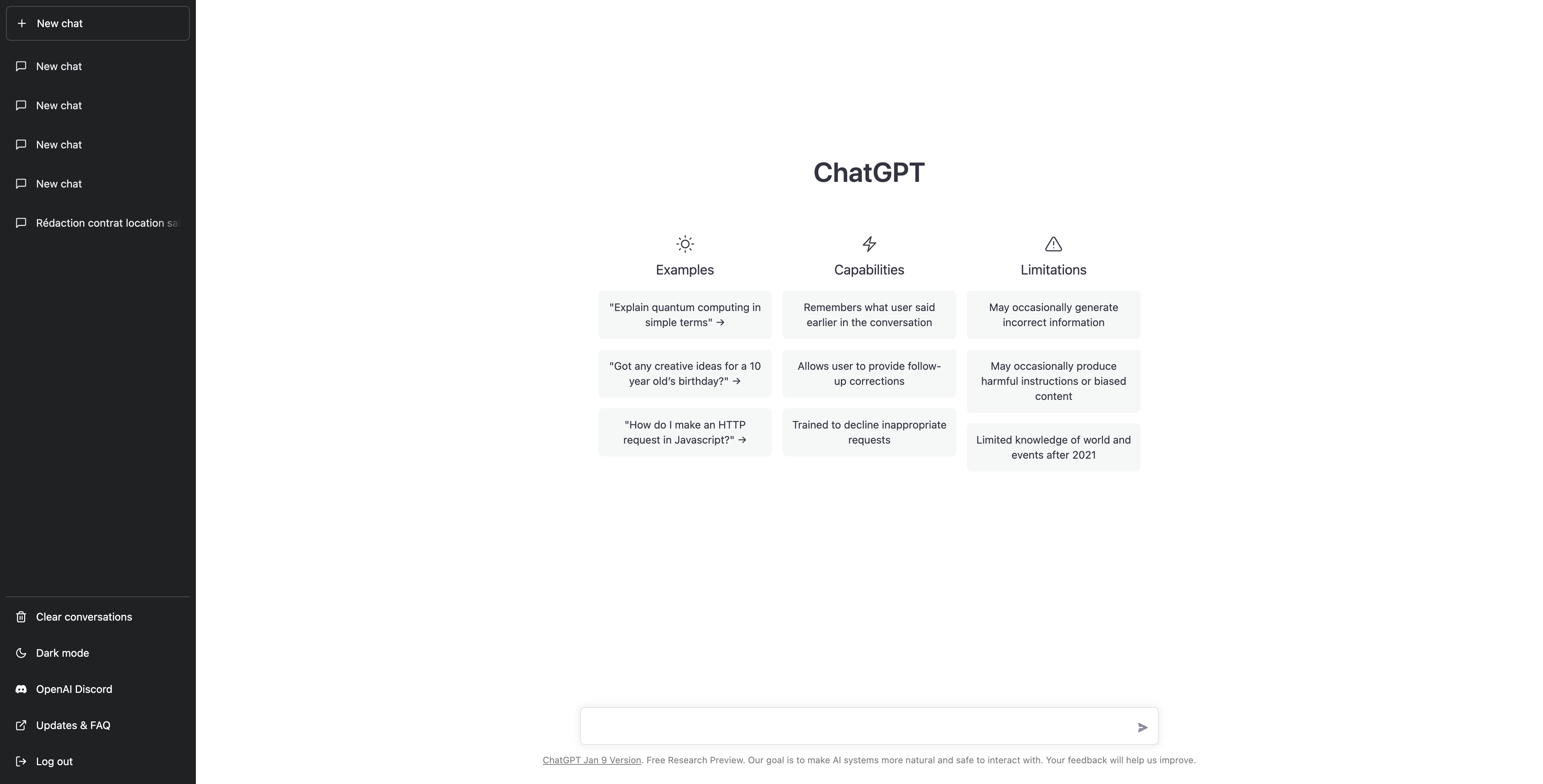 Interface originale de ChatGPT. © Clubic