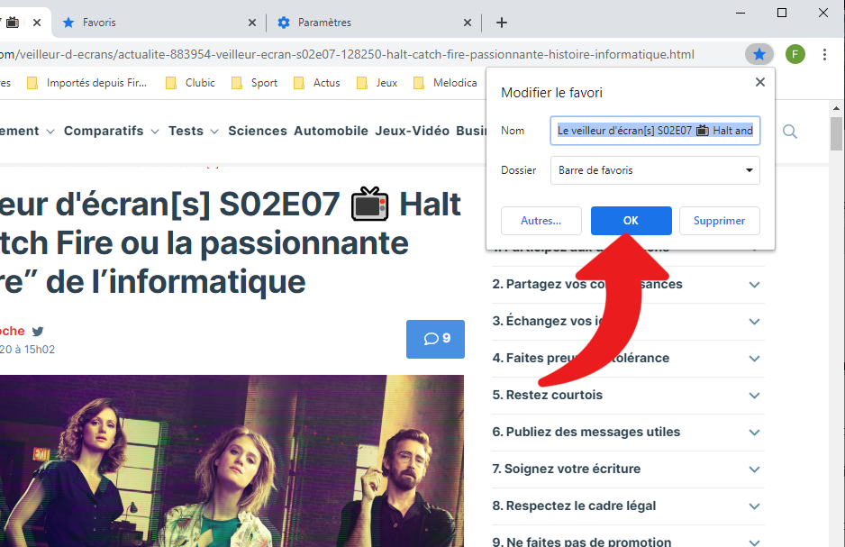 ajouter favori chrome