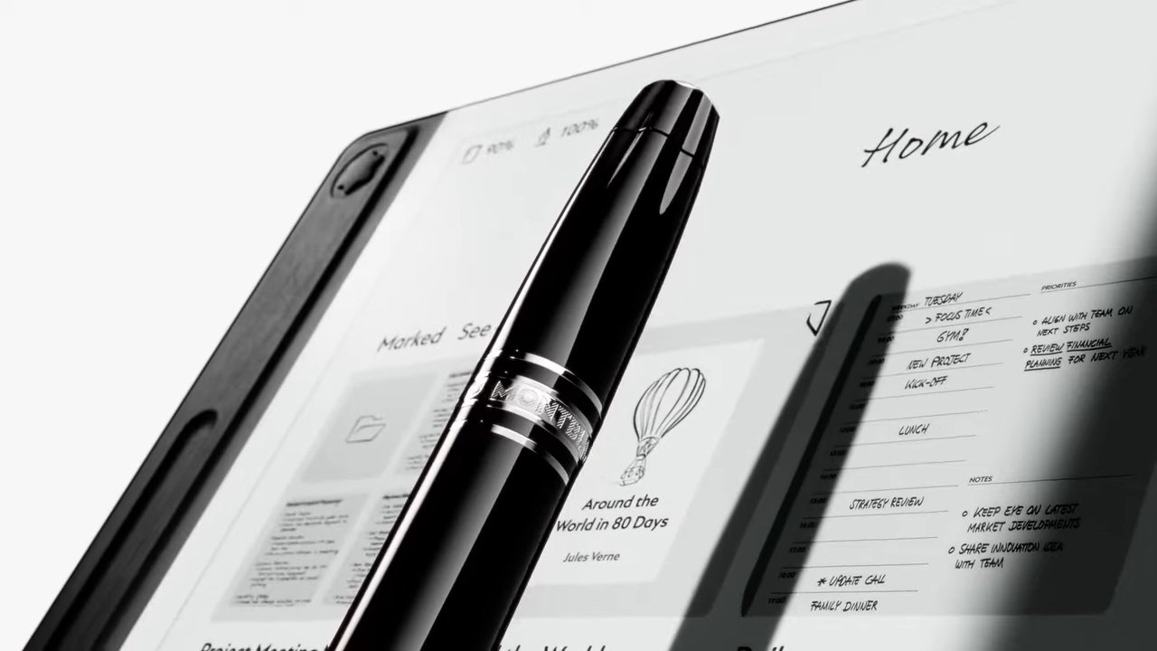 Le Digital Paper s'assortit d'un stylo magnétique. © Montblanc