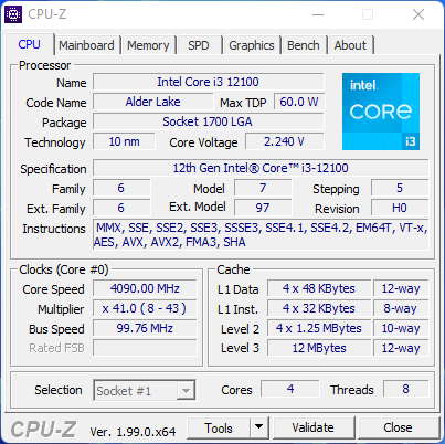 Intel Core i3-12100