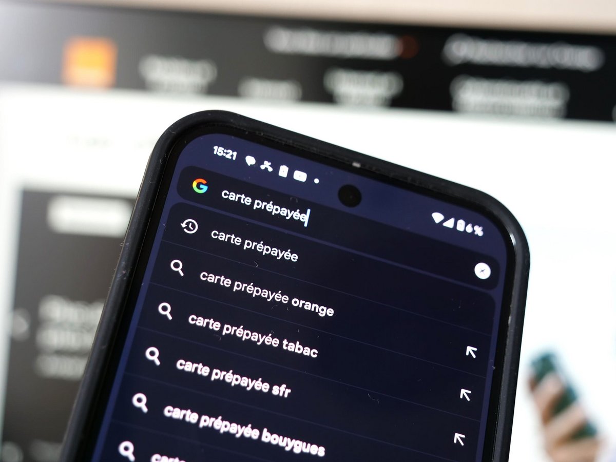 La recherche d'une carte prépayée sur le moteur de recherche Google © Alexandre Boero / Clubic