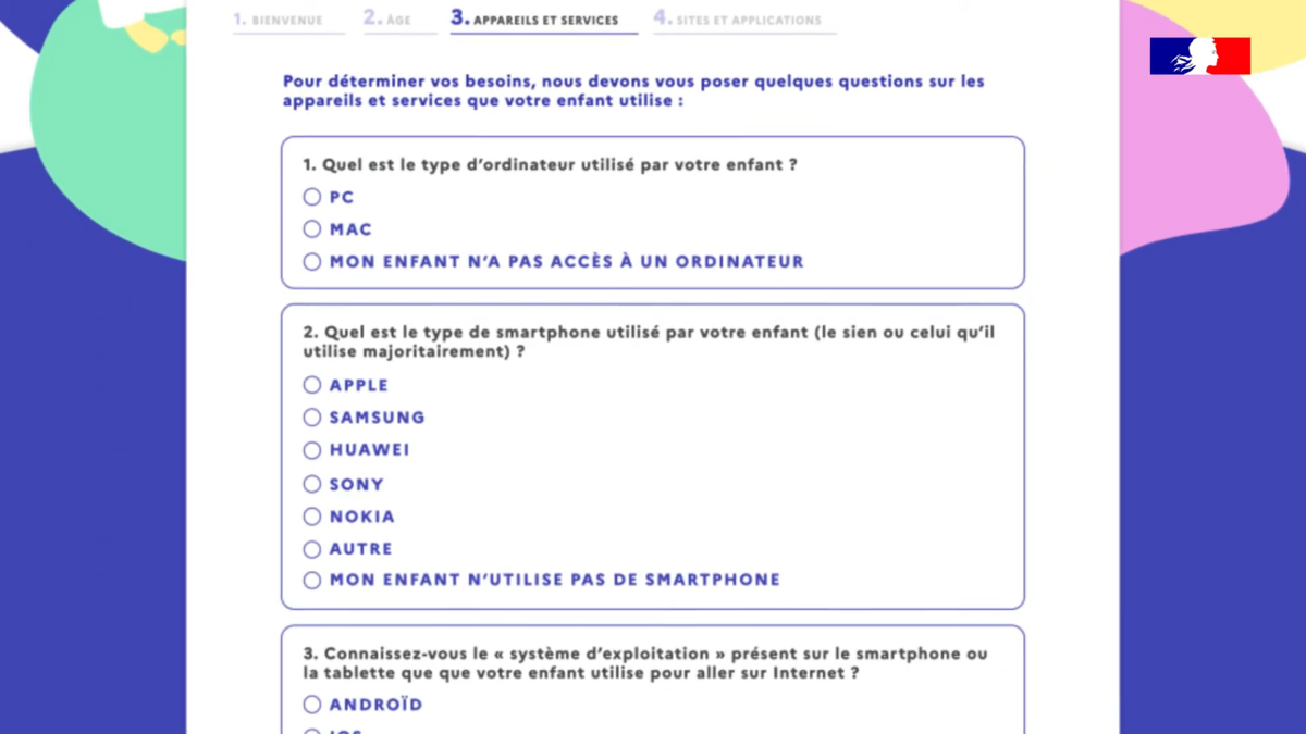 Un extrait du quiz proposé aux parents (© Gouvernement)